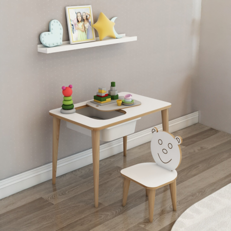 طاولة دراسة مع كرسي واحد وجرار مخفي <br> <span class='text-color-warm'>سيتوفر قريباً</span>